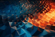 Abstract Geometric Background With Blue And Orange Pattern. Generative AI