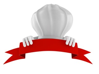 Canvas Print - Chef character with blank banner