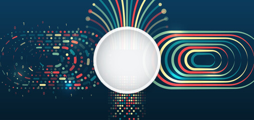 Fototapete - Data analytics concept. Sorting a large amount of data on a dark background. Big data visualization. Futuristic network or business analytics. Structuring the flow of information.