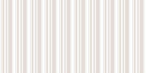 Wall Mural - Subtle vertical stripes pattern. Simple vector seamless texture with thin and thick lines. Modern abstract beige and white geometric striped background. Repeat geo design for print, wallpaper, cover