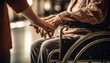 Senior men and women bond, holding hands in nursing home generated by AI