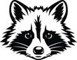 Raccoon Logo Monochrome Design Style