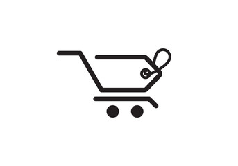 Wall Mural - shopping cart logo. modern minimalist buy sell vector design illustration.