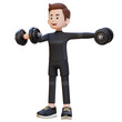 © Novian - 3D Sportsman Character Performing Heavy Dumbbell Raises