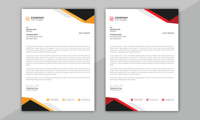 Wall Mural - clean and professional corporate company business letterhead template design with color variation bu