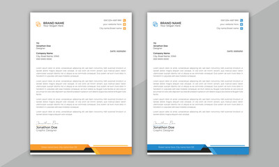 abstract corporate business style letterhead design vector template. clean and professional corporat
