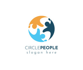 Three Circle People Social media network people logo