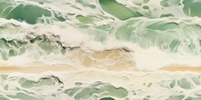 Seamless Pattern Texture Of Oil Paint With Huge Strokes Forms Sea Waves. AI  Generation 