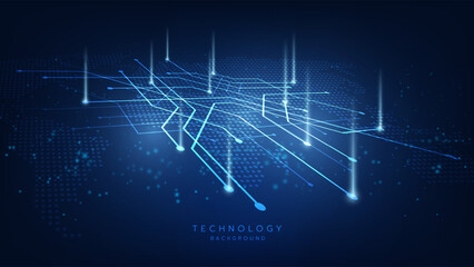 Hi-tech digital technology futuristic circuit digital. Abstract futuristic curve digital line design.Modern futuristic design.Digital landscape pattern technology.Vector illustration.