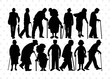 Old Man And Woman Silhouette, Old Man & Woman SVG, Old Man Svg, Old Woman Svg, Old Man And Woman Bundle, SB00391