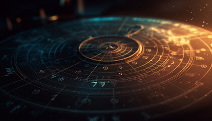 Futuristic constellation map a blueprint for space exploration and planning generated by AI