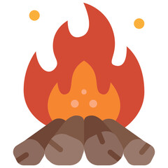 Wall Mural - bonfire flat icon