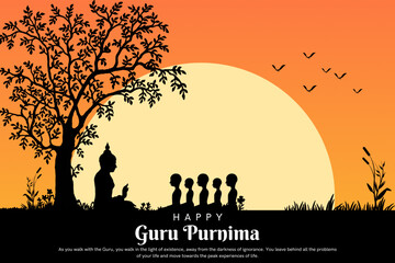vector illustration of guru purnima celebration in india. vesak day.