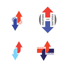 Sticker - Heating and cooling arrows set