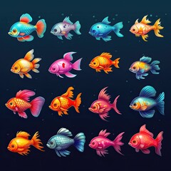 Wall Mural - water fish aquarium ai generated