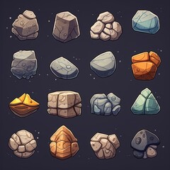 Wall Mural - template games stone rock ai generated