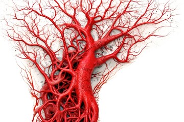 Wall Mural - vascular heart isolated on white background. generated by ai.