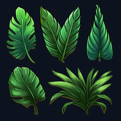 Wall Mural - nature tropical leaf ai generated