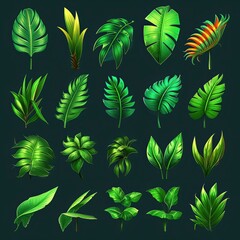 exotic tropical leaf ai generated