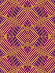 Aufkleber - Abstract color background with kaleidoscopic striped texture in thin slices. 3d rendering digital illustration