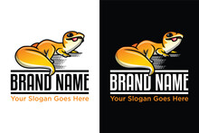 Cute Gecko Mascot Illustration Logo Design