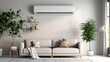 an air conditioner with modern living room with sofa