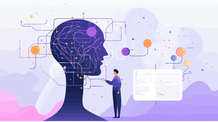 large-scale language model ai concept vector illustration.