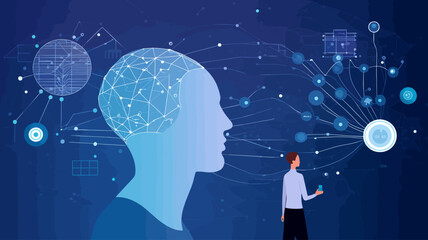 large-scale language model ai concept vector illustration.