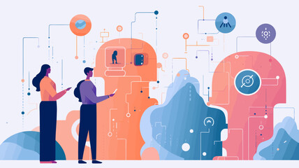 Large-scale language model AI concept vector illustration.
