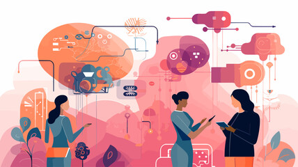 large-scale language model ai concept vector illustration.