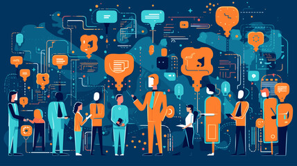 large-scale language model ai concept vector illustration.