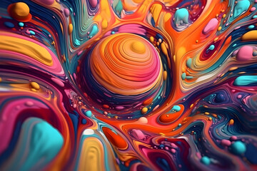 Wall Mural - abstract psychedelic background with shapes