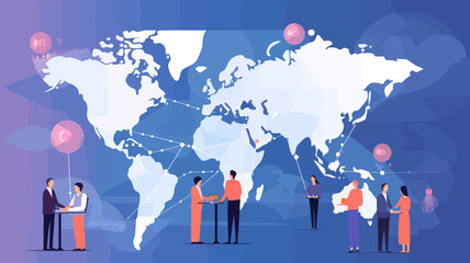 Global communication network concept. Environmental technology. Sustainable development goals. SDGs. Vector illustration.
