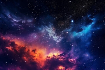 Wall Mural - ai generative surreal and colorful sky background with a night universe atmosphere