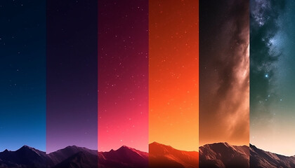 Wall Mural - ai generative surreal and colorful sky background with a night universe atmosphere
