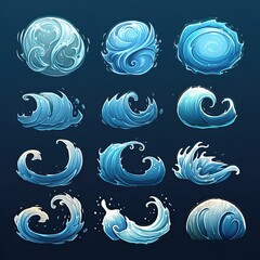 nature games blue water wave ai generated