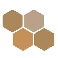 Wall Mural - Futuristic brown random digital hexagons, honeycomb elements