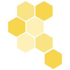 Wall Mural - Futuristic yellow random digital hexagons, honeycomb elements