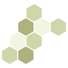 Wall Mural - Futuristic light green random digital hexagons, honeycomb elements