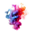 Colored smoke on a white isolated background.