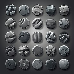 Wall Mural - board rock stone button ai generated