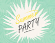 © Vovmar - Summer party poster with inscription and tropical leaves. Vector illustration.
