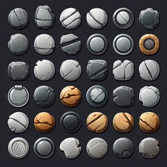 Wall Mural - board rock stone button ai generated