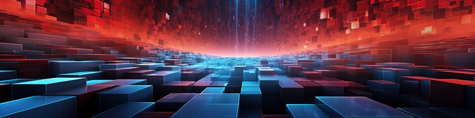illustration, abstract technology background, website header, ai generative.