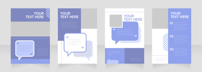 Learn communication skills blank brochure layout design. Project info. Vertical poster template set with empty copy space for text. Premade corporate reports collection. Editable flyer paper pages