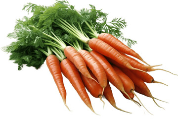 Wall Mural - Bunch of Orange Carrots on Transparent Background, AI