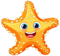 Wall Mural - Cute starfish cartoon character