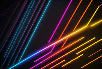 Wall Mural - Graphic rays rainbow banner digital background