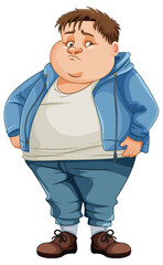 Wall Mural - Fat male cartoon character