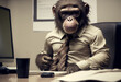 Business monkey office clerk animal career manager